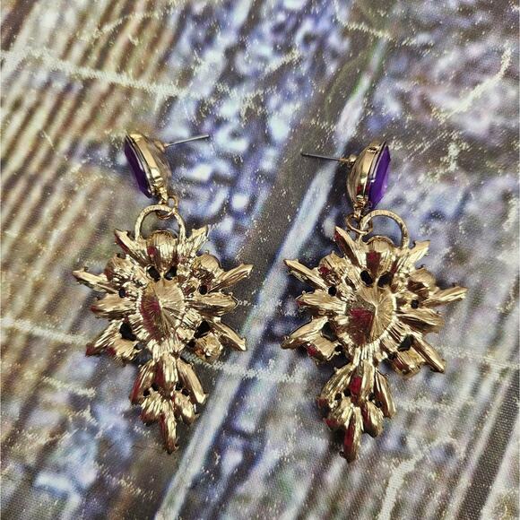 8 Other Reasons Burst Earrings in Pink Purple Multi Crystals - Picture 5 of 5